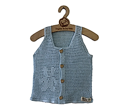 Organik Bebek Yeleği Mavi Organic Bonny Baby