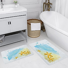 Rovigo Home Dijital Baskı Yıkanabilir Kaymaz 2 li Banyo Takımı