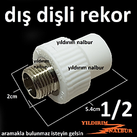 2 ADET 20LİK PPRC DIŞ DİŞLİ REKOR DİŞLİ NİPEL PLASTİK