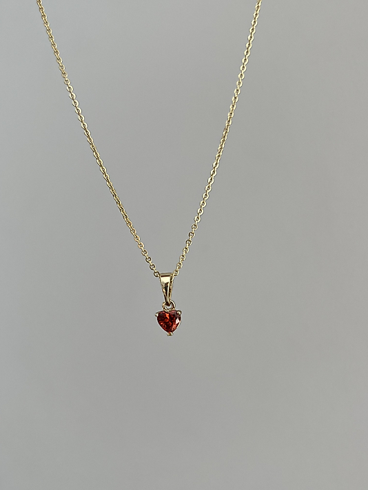 Xuping Kırmızı Taşlı Kalp Kolye