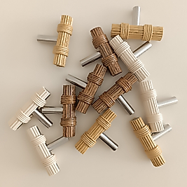 Tek Delikli Rattan Kulp (ince), Bohem Rattan Dolap Kulpu