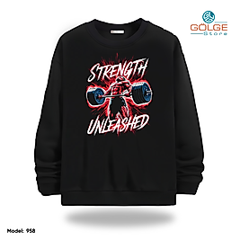 Badi Body Görselli Bisiklet Yaka Erkek kadın Slimfit Sweatshirt