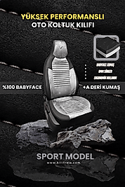 SPORT SERİSİ - GRİ BABYFACE KUMAŞ ve DERİ KOLTUK KILIFI VE BAŞLIĞI & FULL SET