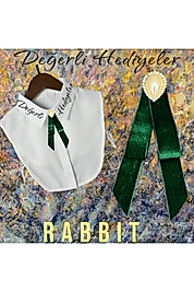 Rabbit Taşlı Broş Kadın Yaka Aksesuarı Yaka Kurdela Erkek Kurdele Broş Yaka Iğnesi Gotik Aksesuar