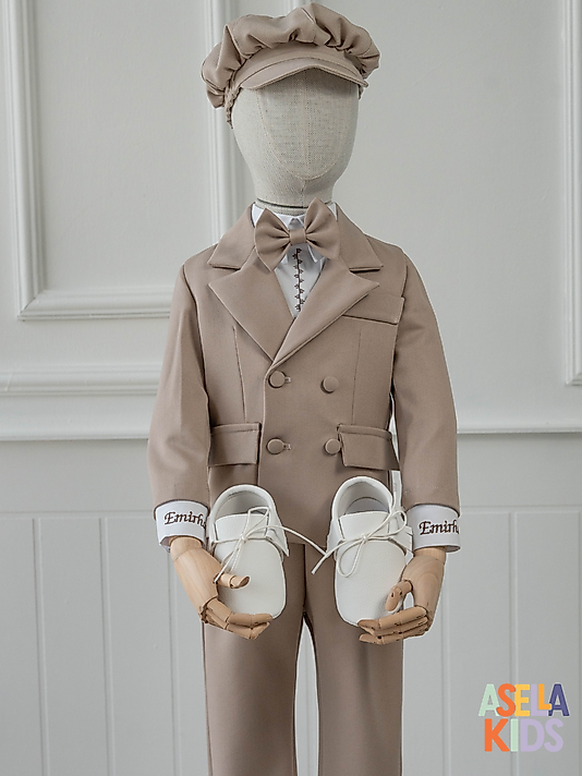 Erkek Çocuk Bej Salopet Takım - Ceketli Model