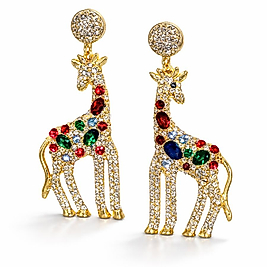 Renkli Zürafa Figürlü Küpe