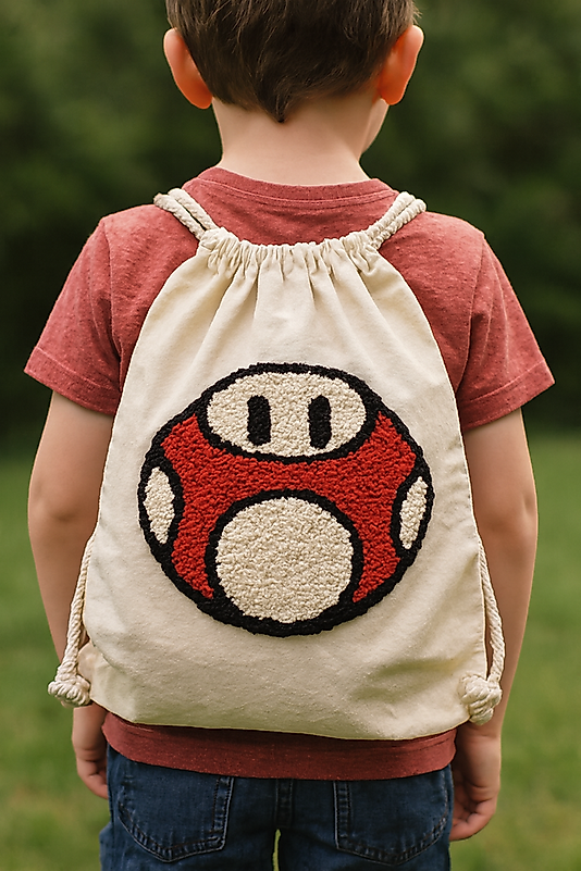 Uğur Böcekli (Büzgülü Ham Bez) Çocuk Çantası