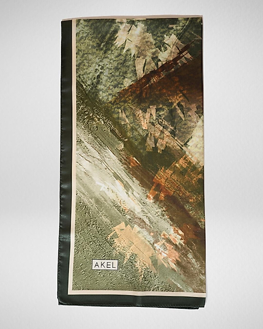 Dijital Kristal Eşarp Pastel Mermer Desenli