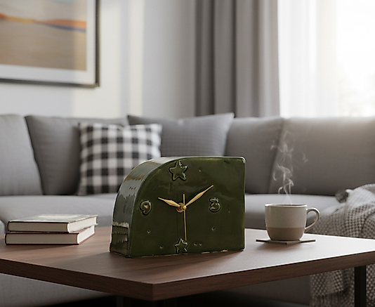 Yeşil oval Masa Saati MS046