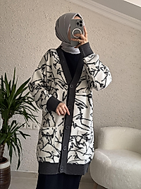 GRİ KREM KALIN TRİKO HIRKA