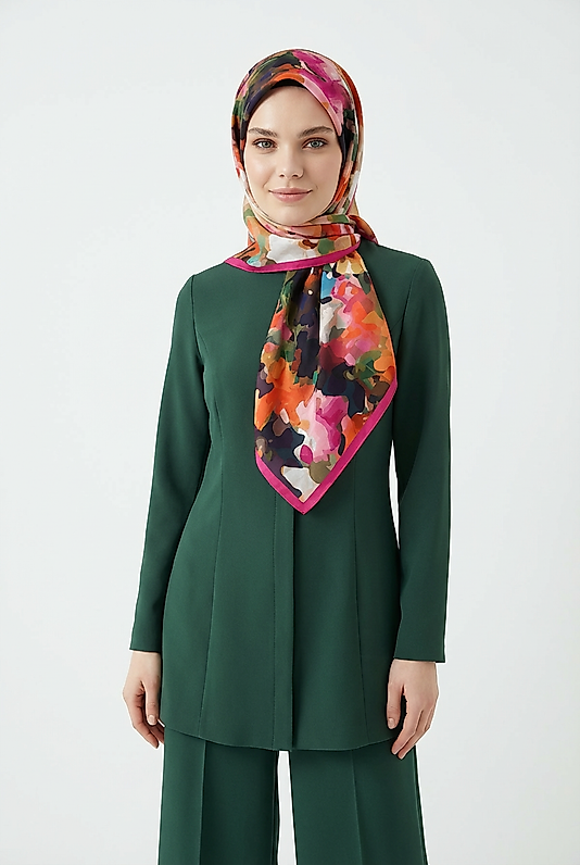 Spring Eşarp Kamufulaj Pastel Desen