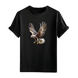 Kartal Baskılı Oversize Unisex Tişört