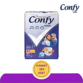 Confy Emici Külot Hasta Bezi Orta(M) 26'lı 104 Adet (4x26)