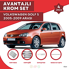 Volkswagen Golf 5 Avantajlı Krom Set 2005-2009 Arası -4Ürün- Paslanmaz Çelik