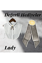 Lady Taşlı Broş Kadın Yaka Aksesuarı Yaka Kurdela Erkek Kurdele Broş Yaka Iğnesi Gotik Aksesuar