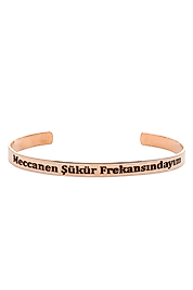 925 Ayar Gerçek Gümüş Rose Renkli Meccanen Bileklik (Unisex)