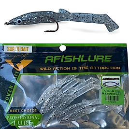 Afishlure 3 gr 6 cm Silikon Yem 6 adet ( Gri Simli)