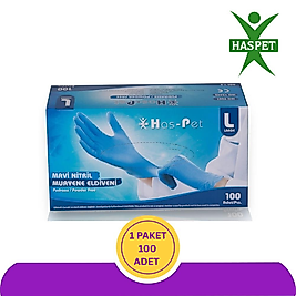Haspet Mavi Nitril Eldiven (L) 100'lü