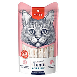 Wanpy Ton Balık ve Karidesli Likit Creamy Kedi Ödülü 25 x 14 Gr