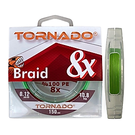 Tornado 0,12 mm 8x 150m İp Misina (Fıstık Yeşil)