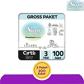 Sleepy Bio Natural Bebek Bezi 3 Numara 100'lü (200 Adet)