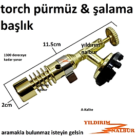 TORCH PÜRMÜZ GOLD ŞALAMA BAŞLIK KÜÇÜK BOY YAKYAK HOBİ TİPİ PÜRMÜZ