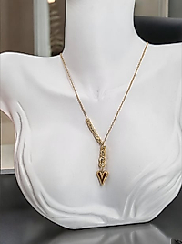 Jade'm Gold Çelik Silver Gold Renk Kalpli kolye