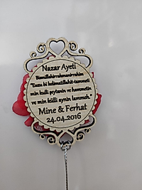 Ahşap Nazar Ayeti Söz, Nikah, Nişan, Kına, Düğün Magneti – Hediyelik Magnet