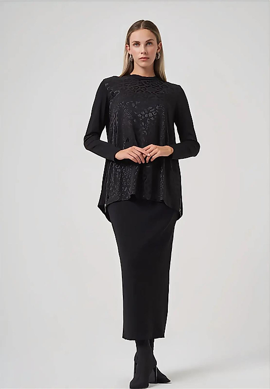 Siyah Desenli Tunik