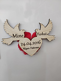 Ahşap Kanarya Söz, Nikah, Nişan, Kına, Düğün Magneti, Hediyelik Magnet