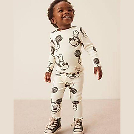 Fitilli Mickey Takım Bej