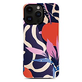 Kajsa 14 Pro Max Uyumlu Mor Çiçek Desenli Shield Plus Flower Graphic Serisi Kılıf