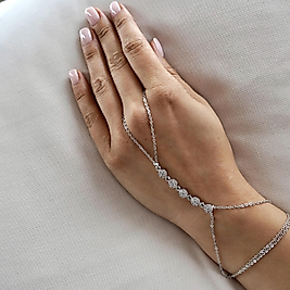 Gümüş Renk Beyaz Taşlı Şahmeran