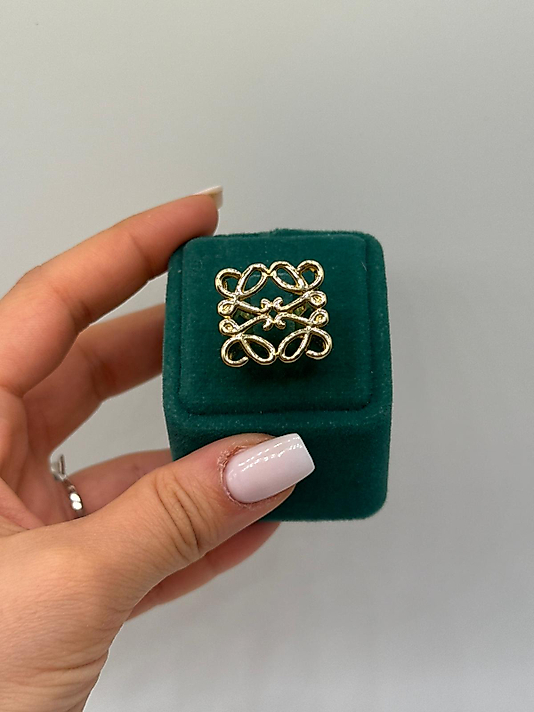 Oymalı Desen Gold Yüzük