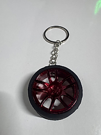 Metal Jant Model Anahtarlık Kırmızı