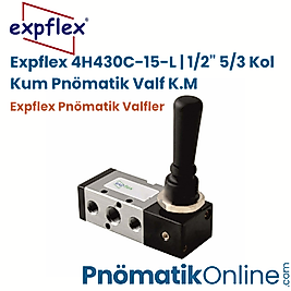 Expflex 4H430C-15-L | 1/2" 5/3 Kol Kum Pnömatik Valf K.M (Kalmalı)