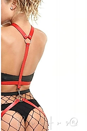 Askılı Fantezi Kemer Deri Kırmzı AKSESUAR