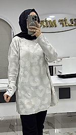 IŞILTILI LEOPAR TRİKO GRİ