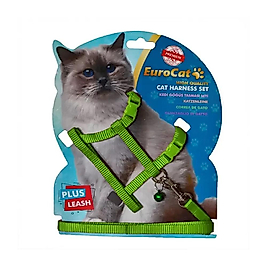 EuroCat Kedi Göğüs Tasması Düz Yeşil