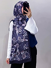 PAMUKLU SOFT ROZA DESEN ŞAL-PATLICAN MOR