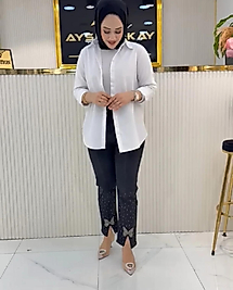 taşlı kot pantlon