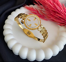 Çeyrek Altın uyumlu Başak desen Çelik kelepçe