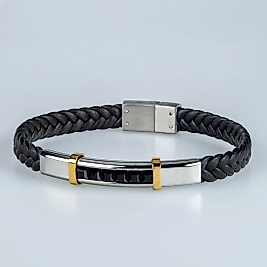 Erkek Deri Çelik Bileklik