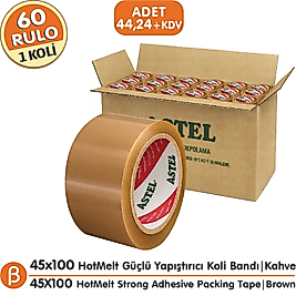 Astel 1 KOLİ (60 ADET) 45x100 Kahve (Taba) HotMelt Koli Bandı