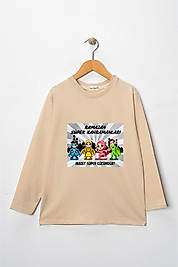 Erkek Çocuk Uzun Kollu Bisiklet Yaka "Ramazan Süper Kahramanları" Baskılı Tişört Mevsimlik Pamuklu