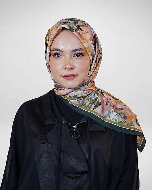 Spring Eşarp Pastel Çiçek Desenli