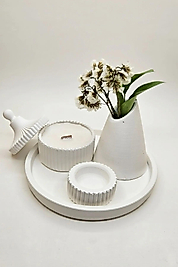 Özel Tasarım Bohem Set Vazo Tealight Mumluk Set Dekoratif Set Çeyiz Seti Hediye Ev Hediyesi