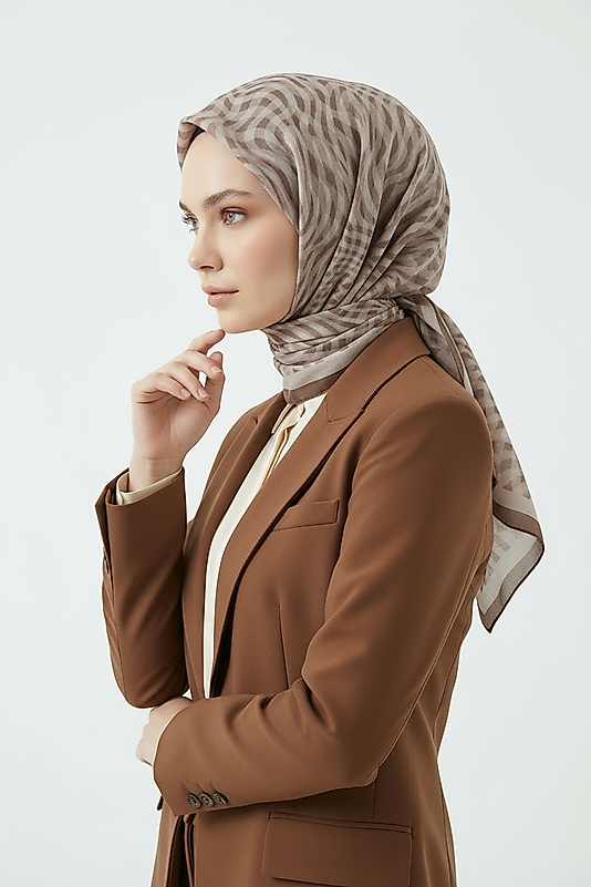 Spring Eşarp Çizgili Oval Çizgili Desen