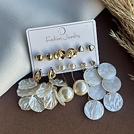 İnci Kombinli Küpe Seti