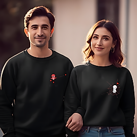 Örümcek Adam görselli kombin Bisiklet Yaka Erkek kadın Slimfit Sweatshirt